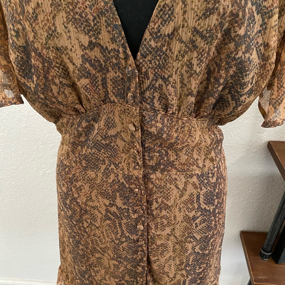 Abercrombie & Fitch Snake Print Flowy Button Down… - image 3